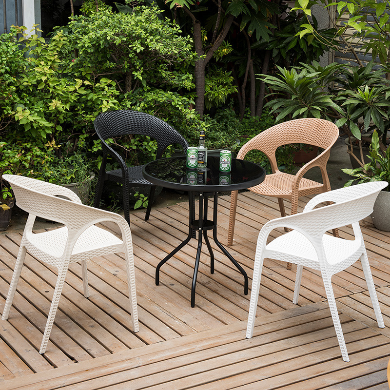 PP плетеный кофейный стул наружный мебельный сад пластмассовый стул пластиковый сад